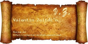Valentin Zoltán névjegykártya
