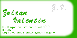 zoltan valentin business card